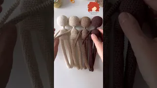 Los cuerpos hechos usando el patrón de la muñeca Mía. En el cuello hago 2 vueltas más #crochetdoll