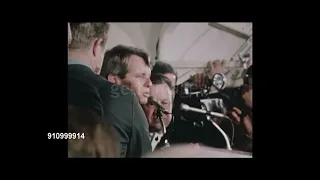 June 5 1968- RFK speaking at ambassador hotel in Los Angeles￼ following sucess ￼in running