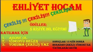 EYLÜL 2019 EHLİYET DENEME SINAVI - ÇIKMIŞ 50 SORU + ÇEKİLİŞ VARRR!!!!