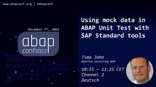 Using mock data in ABAP Unit Test with SAP Standard tools