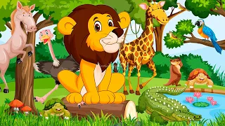 Animals Sounds Around Us: Elephant, Horse, Zebra, Giraffe, Cow, Goose, Squirrel, Dog, Cat...