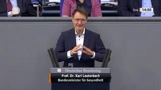 Bundesgesundheitsminister Karl Lauterbach im Bundestag zum Haushaltsentwurf des Gesundheitsressorts