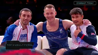 Top 3 in Vault Final - 2022 Munich European Championship - Men's Artistic Gymnastics