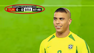 BRAZIL WAS BEING ELIMINATED FROM THE WORLD, BUT RONALDO FENÔMENO USED 100% SKILL