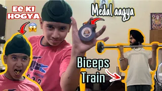 PRA DA MEDAL AAGYA🥇| BICEPS WORKOUT 💪🏻| 5 Best Exercises For Bigger Bicep | Deepdaysvlog