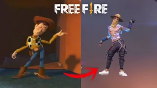 ORÍGEN DE LOS BAILES(emotes) DE FREE FIRE // vida real