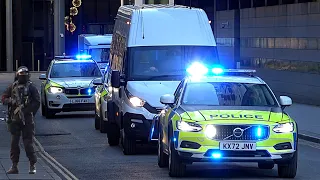 CAT A Armed Police Escort Child Killer in High Security Prisoner Convoy from Manchester Crown Court!