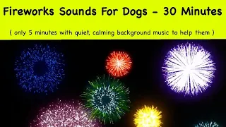 Fireworks Sounds For Dogs & Cats Desensitization Training 💖  5 Mins of Quiet Calming Music