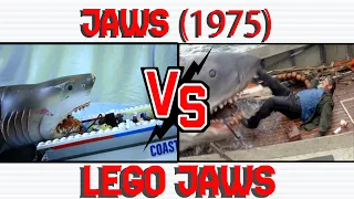 LEGO Jaws vs Jaws (1975) - Quint Is Devoured Scene | Comparison