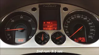 2006 VW Passat B6 2.0 TDI BMR 170 HP DSG Acceleration 0 - 170 km/h