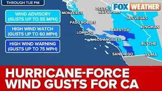 Next Storm To Bring Hurricane-Force Wind Gusts To California