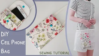 How to sew a cell phone bag | diy cell phone bag | diy phone pouch easy | phone bag sewing tutorial