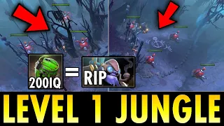 100% He Jungle at Level 1 --- Techies 200IQ Mind Blowing | Techies Official