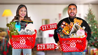 WE MADE EACH OTHER THE MOST EXPENSIVE CHRISTMAS BASKETS!!