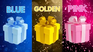 Choose Your Gift..! 3 gift box challenge | Pink, Blue or Golden #giftboxchallenge #pickonekickone