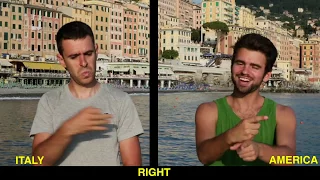 Italian Sign Language (LIS) & American Sign Language (ASL) in 48 Word Signs.