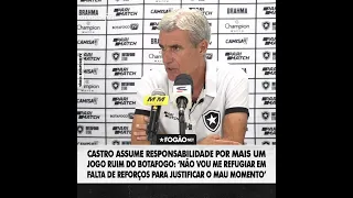 CASTRO, SOBRE ATUAÇÃO RUIM EM SERGIPE 1 X 1 BOTAFOGO: 'CULPADO SOU EU' 🎙️