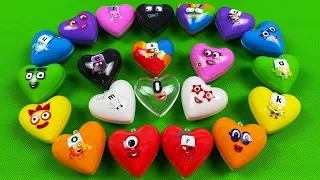 Numberblocks & Alphablocks - Looking Clay With Mini Heart Coloring! ASMR