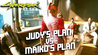 CYBERPUNK 2077 - Tiger Claws Bosses - All options: Judy VS Maiko (both choices with outcomes)