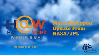 HAI@Work: Mars Helicopter Update from NASA/JPL