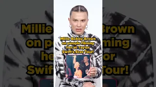 Millie Bobby Brown on people filming her at Taylor Swift’s Eras Tour! #shorts #milliebobbybrown