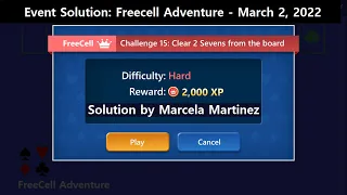 FreeCell Adventure Game #15 | March 2, 2022 Event | Hard