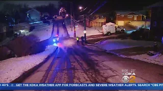 Water Main Break Causes Icy Conditions In Overbrook