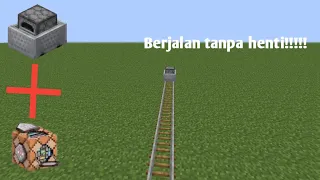 cara membuat minecart with furnace berjalan tanpa henti di minecraft