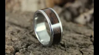 Damascus Steel Ring With Wood Inlay How To