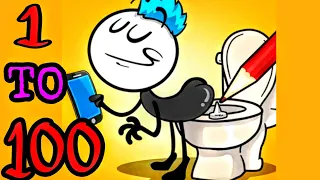 Troll Master - Draw One Part (1-100) Brain test gameplay || 1 to 100|| Android and iOS