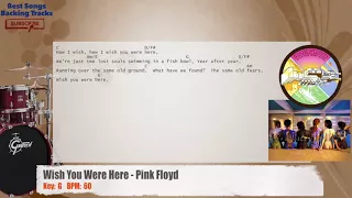 🥁 Wish You Were Here - Pink Floyd Drums Backing Track with chords and lyrics