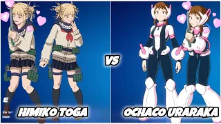 New HIMIKO TOGA Skin Vs OCHACO URARAKA Skin with Dances & Emotes|Fortnite X My Hero Academia