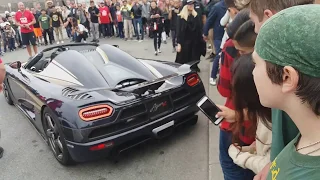 Oops!! Koenigsegg Agera Hypercar CRASHES in to curb! Monterey Car Week 2018