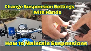 Honda Hness CB350|What is Twin Suspension|Change Suspension with hands|Maintainence|Know Your Bike-3