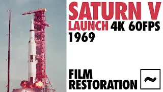 SATURN V launches towards the MOON in 1969 - Apollo 11 [AI, 4k, 60fps]