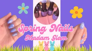 Periwinkle Blue Spring Nail Set with Madam Glam @madamglamofficial #nailart #diynails #easynailart