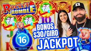 16 JUEGOS GRATIS CON APUESTAS DE $30 ROCKET RUMBLE SLOT MACHINE EN SEMINOLE HARD ROCK TAMPA CASINO