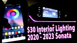 $30 Interior Ambient Lighting Kit | Hyundai Sonata 2020, 2021, 2022 Hyundai Sonata Custom Mods!