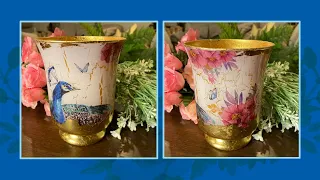 Reverse Decoupage on Glass Vase Tutorial (DIY)