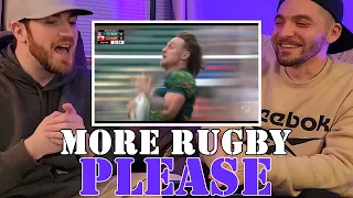 American Football fans react to Rugby's "I'm Him" Moments | Reaction