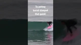 Soooo Close to Getting BARRELED!!! 🌊🏄‍♂️ #surfing #barrel #wipeout