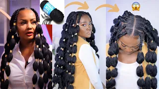 BRAZILIAN WOOL Bubble Braids Tutorial | How to do Bubble Braids | Nana Ama McBrown Inspired |