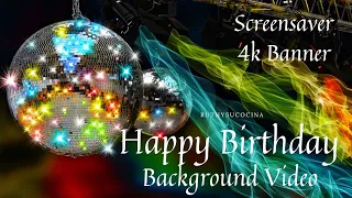 Happy Birthday Wishes 🥳 🎉 Background Video Loops, Screensaver 2 hours (No Sound) 4K Banner