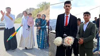 Dance and happiness Rasool hand in hand young girl at the wedding party of Dr