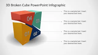 3D Broken Cube PowerPoint Diagram