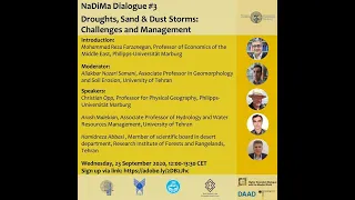 NaDiMa Dialogue #3 | Droughts, Sand & Dust Storms: Challenges and Management | 23 September 2020