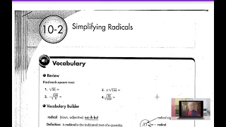 9-2 10-2 Simplifying Radicals Notes