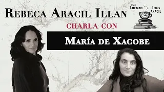 #Charlacon Rebeca Aracil y Santiago Cerro charlan con la escritora María de Xacobe. (12/3/2024).