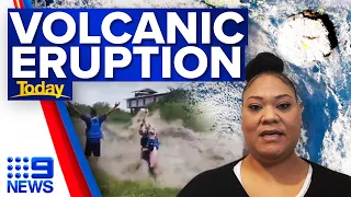 Tonga rocked by volcanic eruption, Tsunami alerts for Australia, US, Canada, Japan | 9News Australia