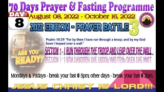 Day 8 MFM 70 Days Prayer & Fasting Programme 2022.Prayers from Dr DK Olukoya, General Overseer, MFM